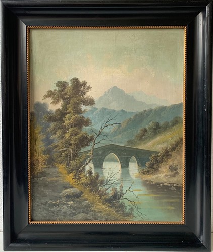 Quadro olio paesaggio tardo