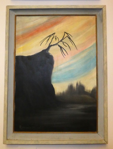Romano mussolini quadro olio - romano,